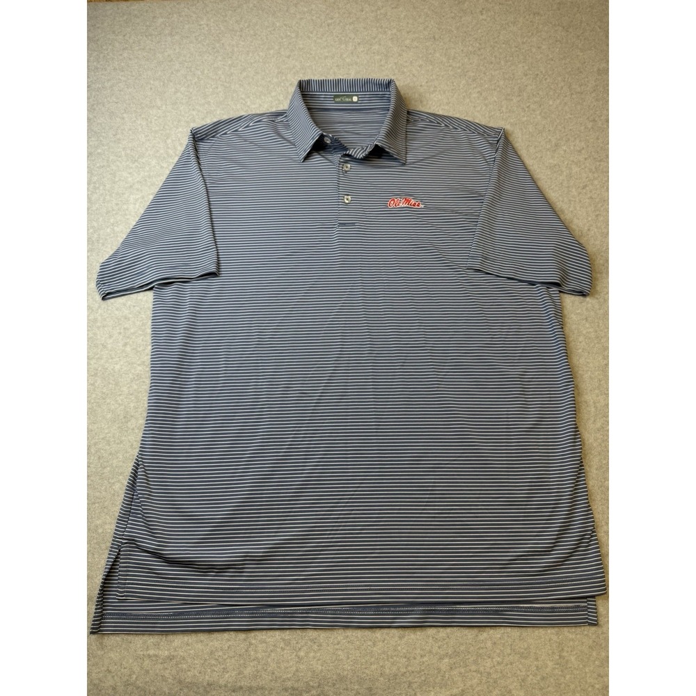 Ole Miss Genteal Blue/white Stripe Performance Stretch Golf Size XL   (0088)